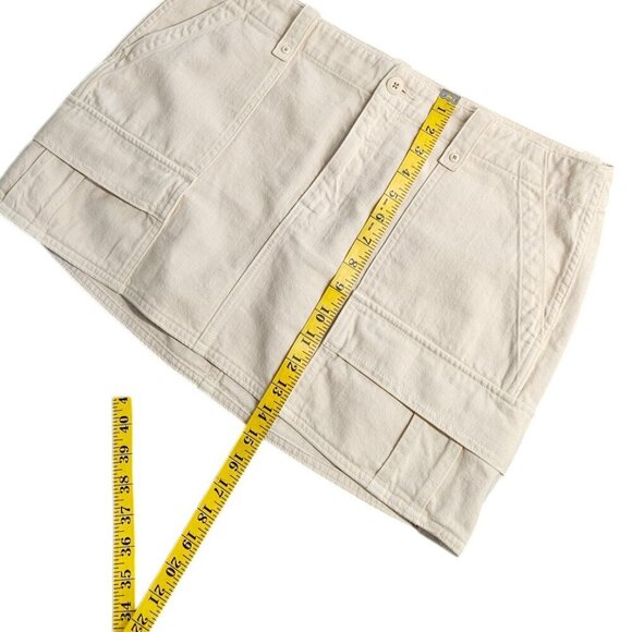 Denim Forum The 90's Utility Skirt, Cotton, Cream, Cargo, Utility, Mini,Size 32 - Picture 7 of 8
